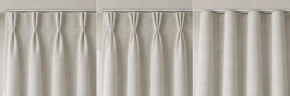 Two Pinch Pleat in Desized Solid linen